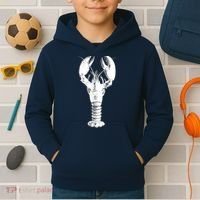 Large Maine Lobster in White Tee Kids Hoodie thumb 2