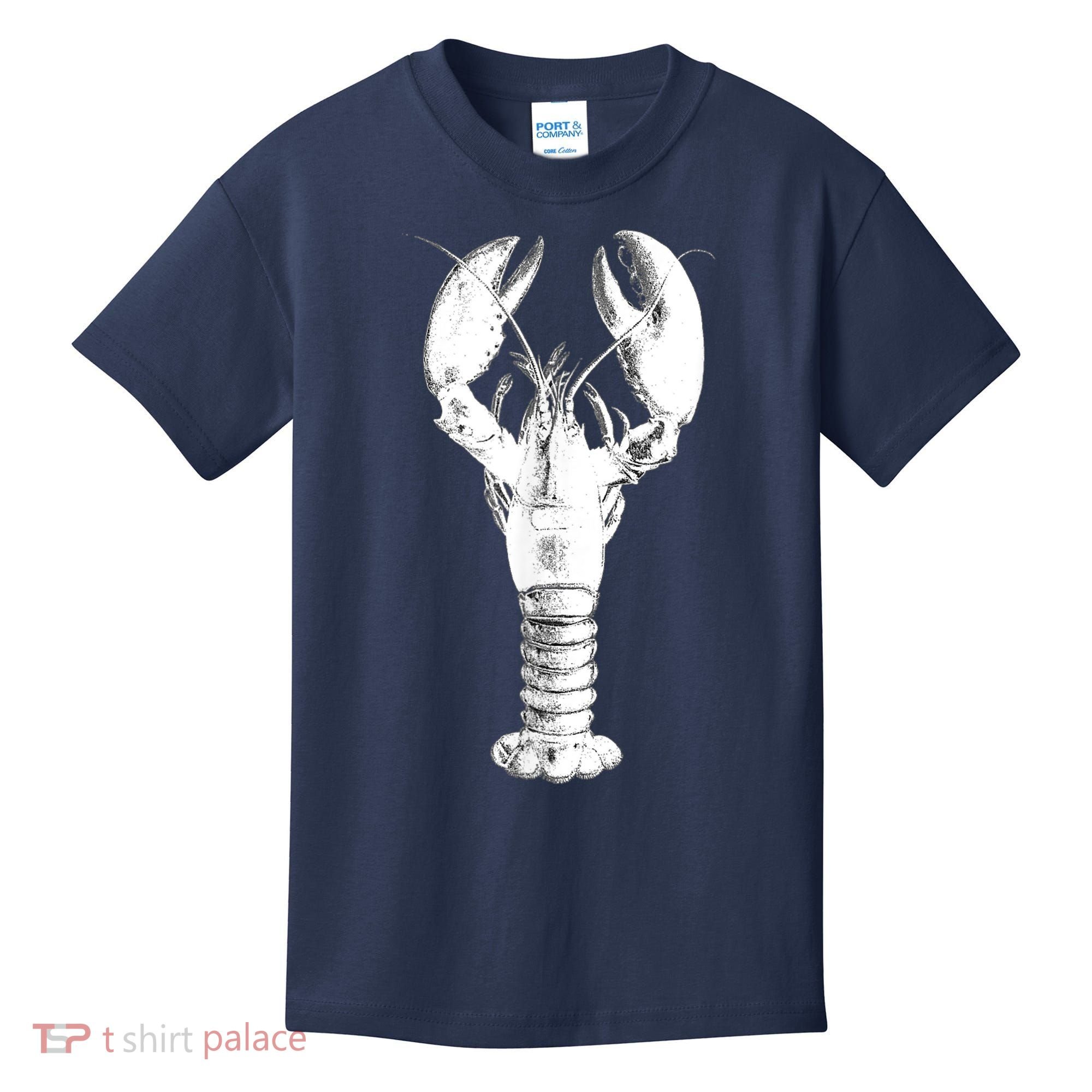 Large Maine Lobster in White Tee Kids T-Shirt