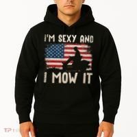 Lawn Mowing Landscaping Im Sexy And I Mow It Flag Hoodie thumb 2