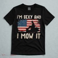 Lawn Mowing Landscaping Im Sexy And I Mow It Flag T-Shirt thumb 5
