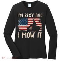 Lawn Mowing Landscaping Im Sexy And I Mow It Flag Women's Long Sleeve Shirt thumb 0