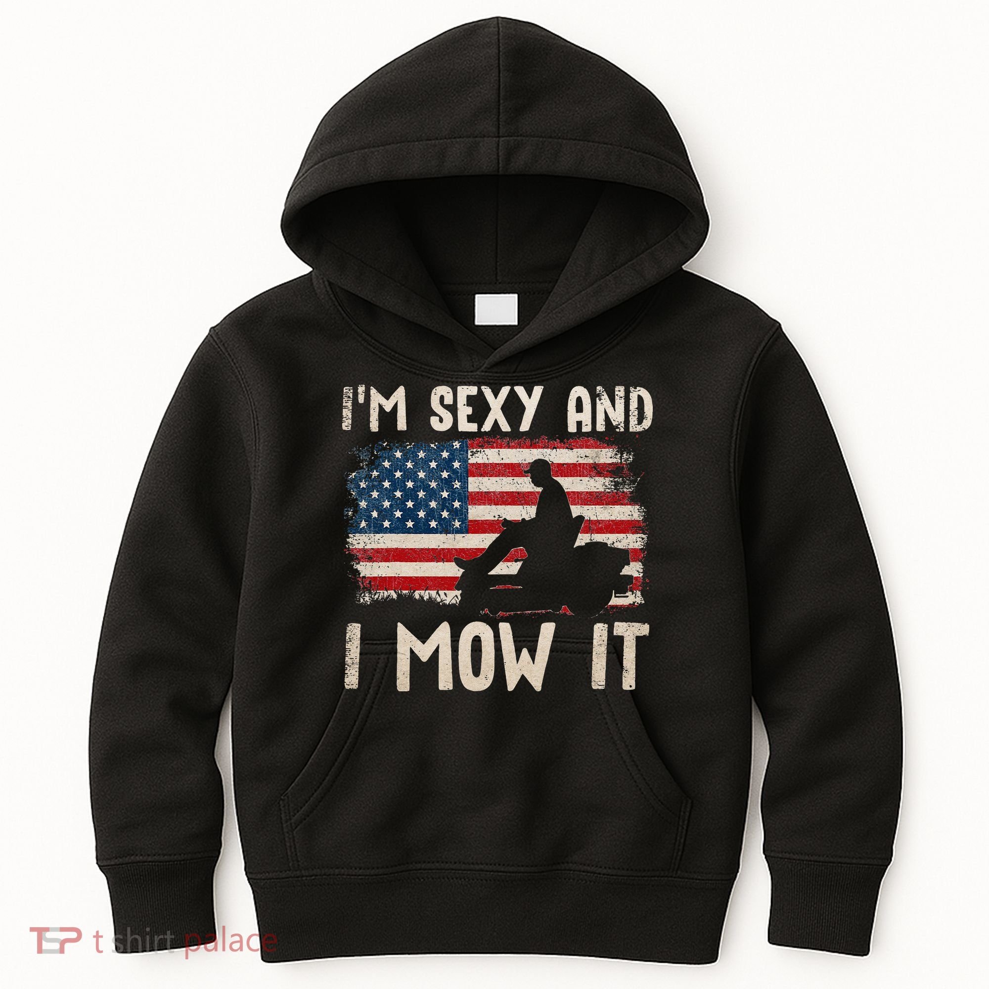 Lawn Mowing Landscaping Im Sexy And I Mow It Flag Kids Hoodie