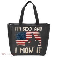 Lawn Mowing Landscaping Im Sexy And I Mow It Flag Tote Bag thumb 0