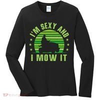 Lawn Mowing Landscaping Im Sexy And I Mow It Women's Long Sleeve Shirt thumb 0