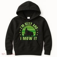 Lawn Mowing Landscaping Im Sexy And I Mow It Kids Hoodie thumb 0