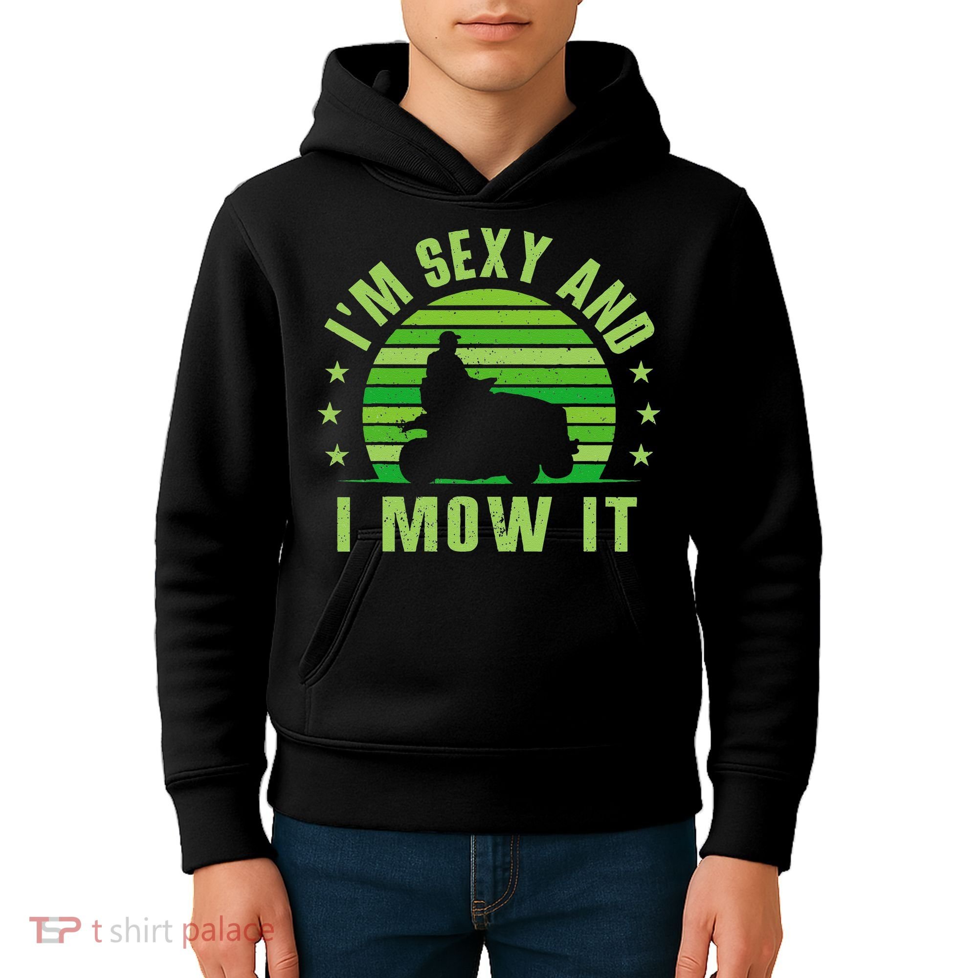 Lawn Mowing Landscaping Im Sexy And I Mow It Kids Hoodie