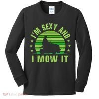 Lawn Mowing Landscaping Im Sexy And I Mow It Kids Long Sleeve Shirt thumb 0
