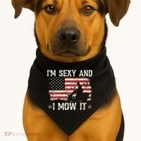 Lawn Mowing Landscaping I'm Sexy And I Mow It Flag USA-Made Doggie Bandana thumb 1