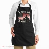 Lawn Mowing Landscaping I'm Sexy And I Mow It Flag Apron thumb 2