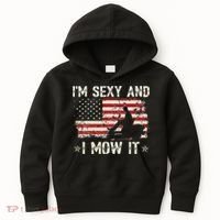 Lawn Mowing Landscaping I'm Sexy And I Mow It Flag Kids Hoodie thumb 0
