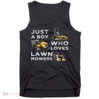 Lawn Mowing Lover For Just A Boy Who Loves Lawn Mowers Tank Top thumb 0