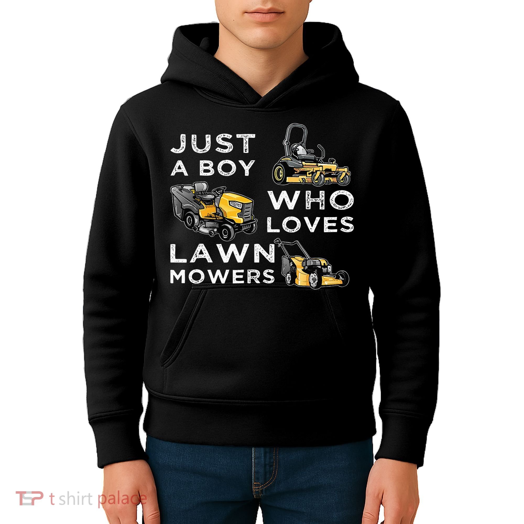 Lawn Mowing Lover For Just A Boy Who Loves Lawn Mowers Kids Hoodie