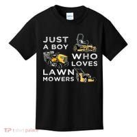 Lawn Mowing Lover For Just A Boy Who Loves Lawn Mowers Kids T-Shirt thumb 0