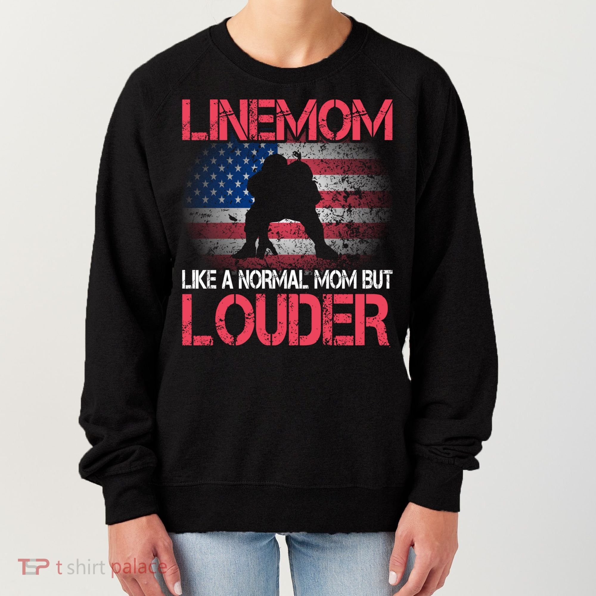 Line Mom Linemom American Football Line Funny Gift Women's Sweatshirt