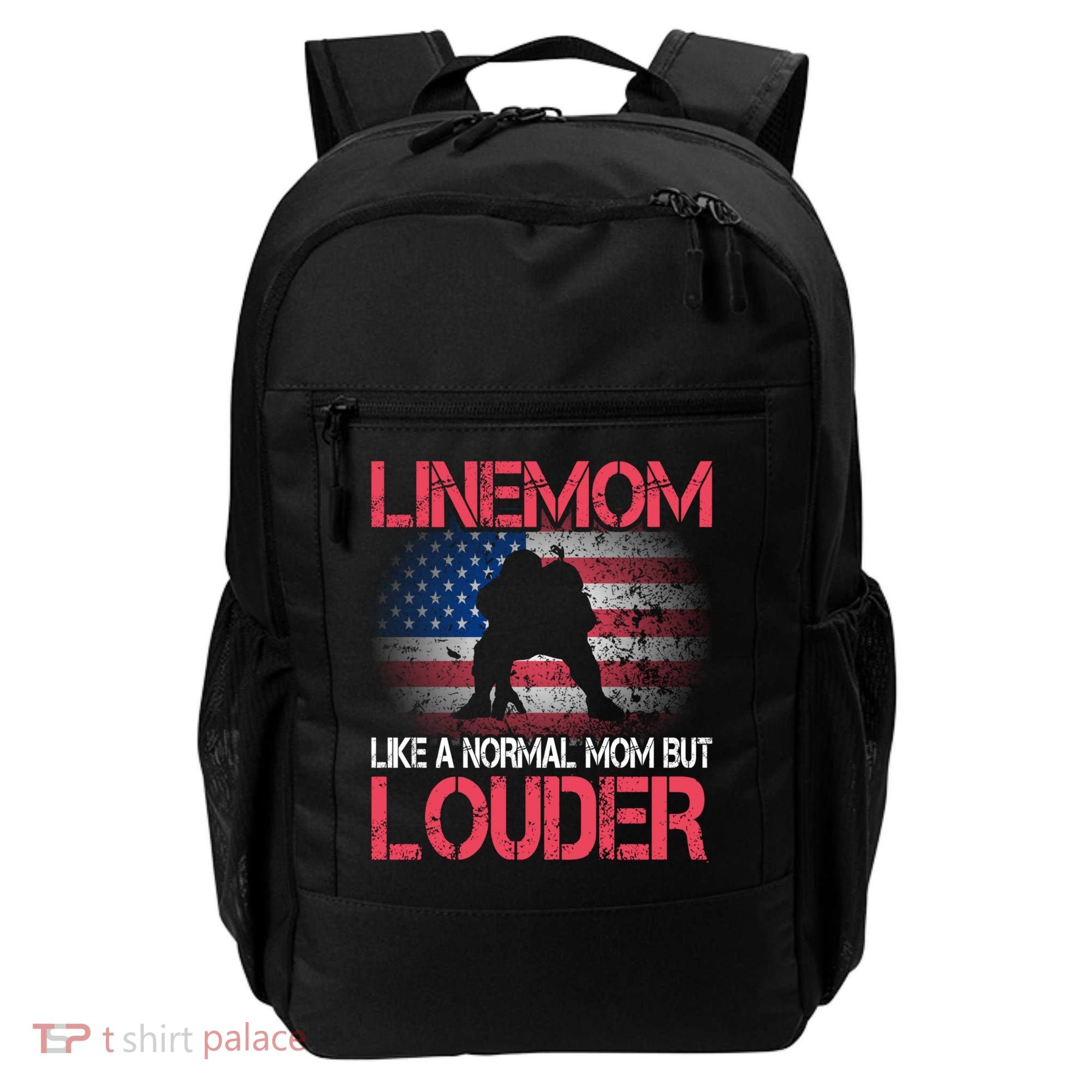 Line Mom Linemom American Football Line Funny Gift Backpack