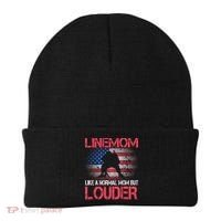 Line Mom Linemom American Football Line Funny Gift Beanie thumb 0