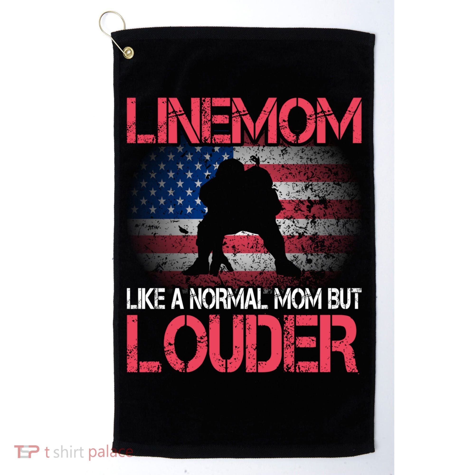 Line Mom Linemom American Football Line Funny Gift Golf Towel