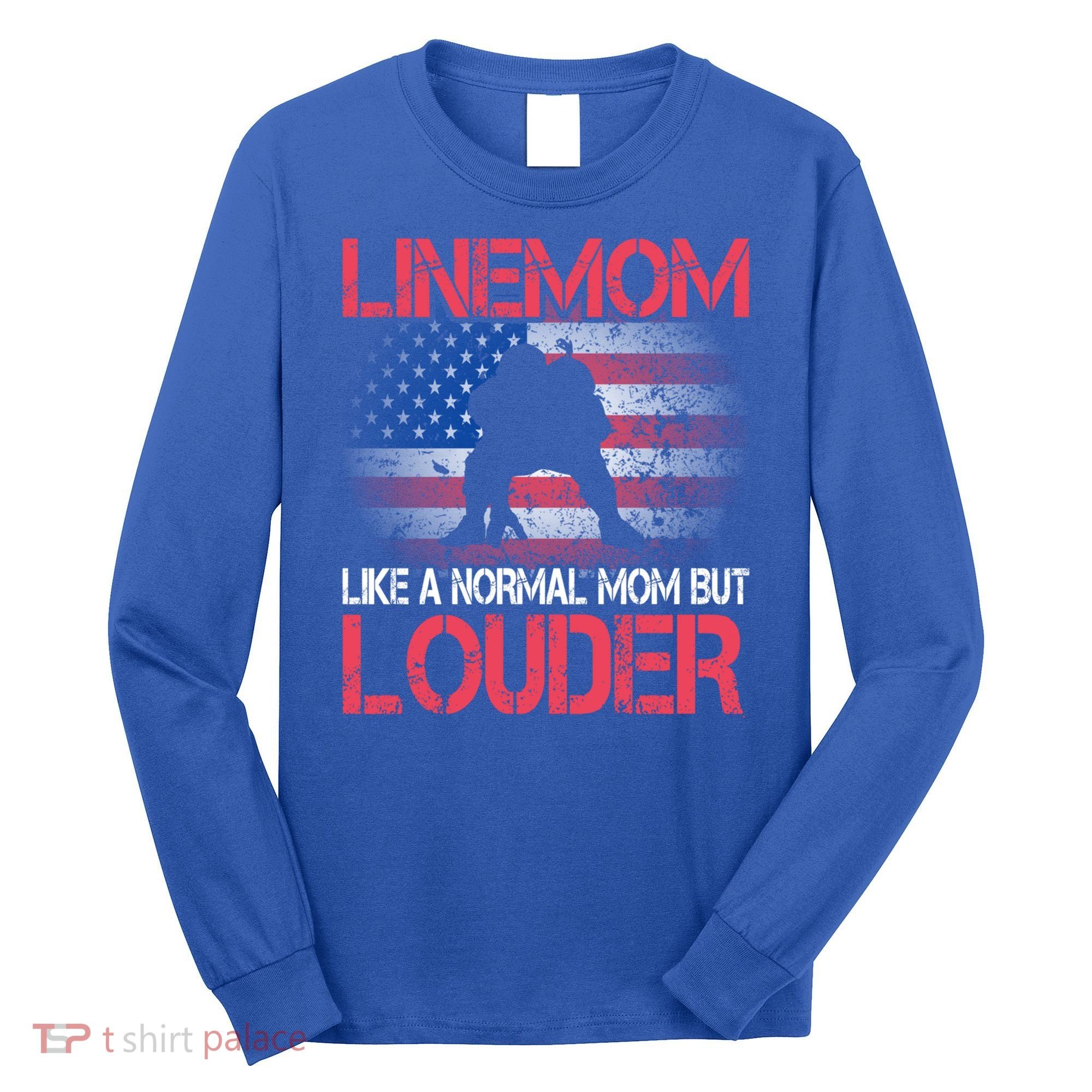 Line Mom Linemom American Football Line Funny Gift Long Sleeve Shirt