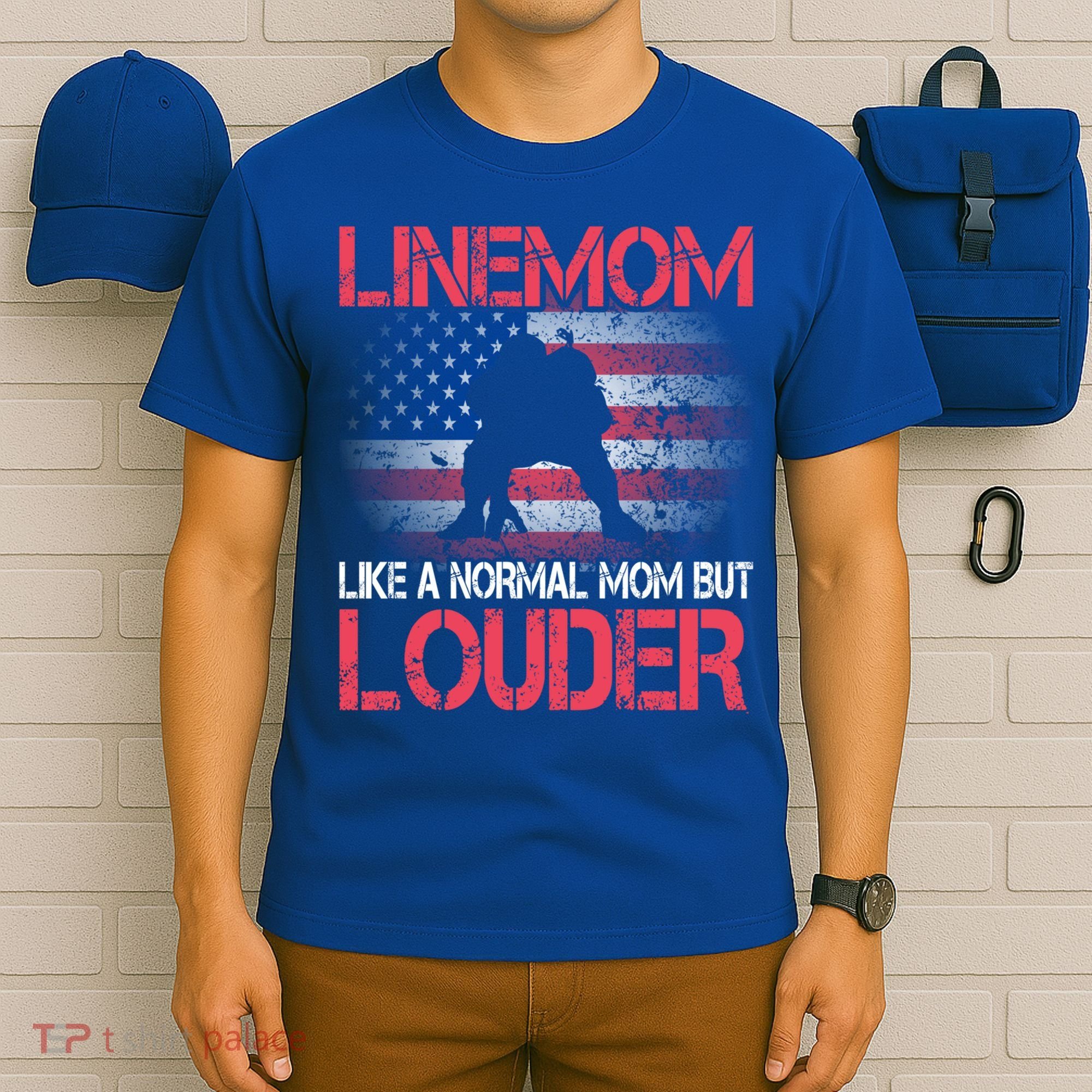 Line Mom Linemom American Football Line Funny Gift T-Shirt