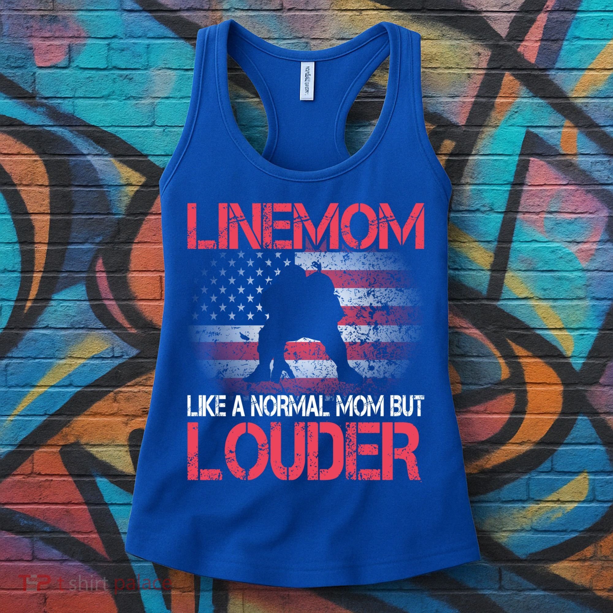 Line Mom Linemom American Football Line Funny Gift Women's Tank Top