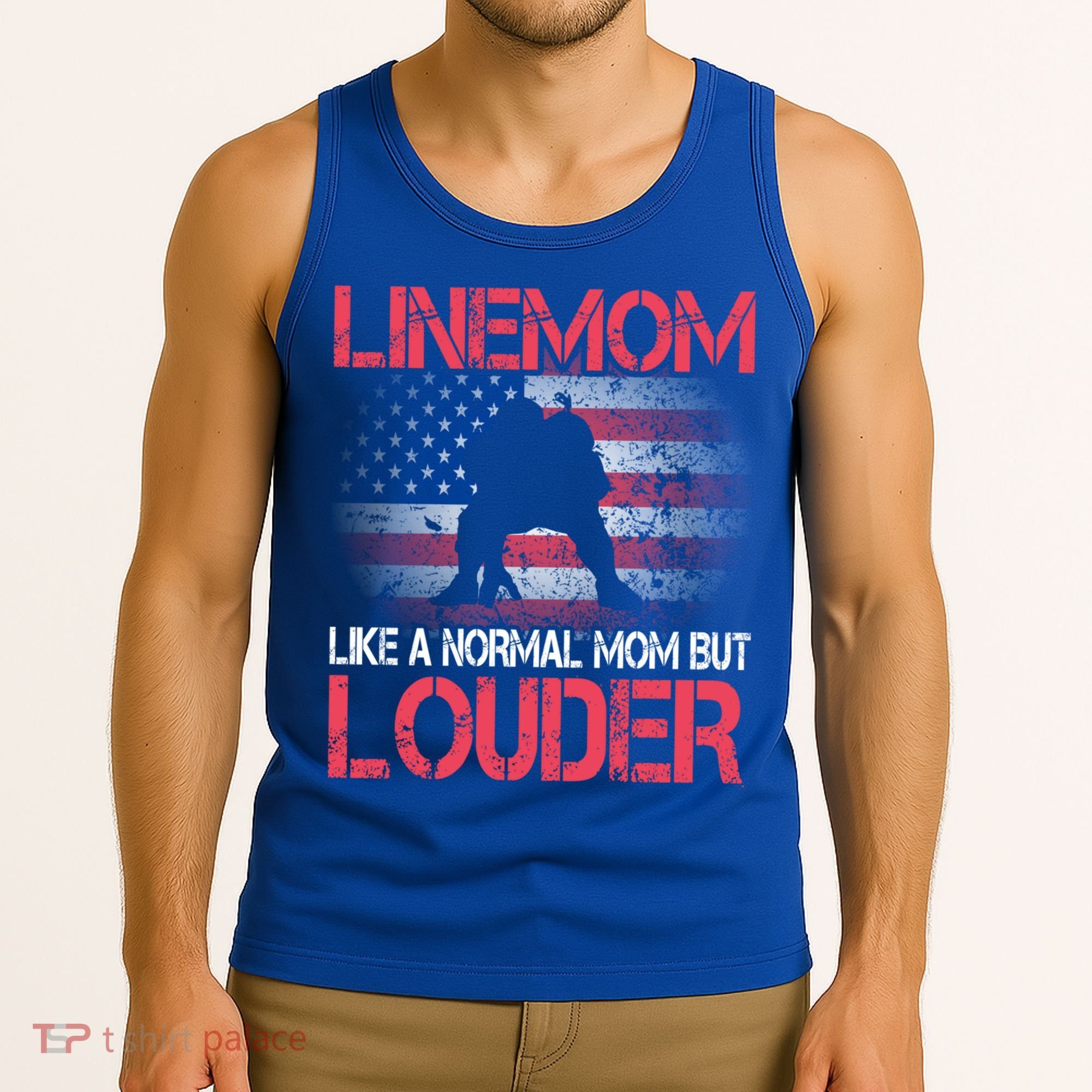 Line Mom Linemom American Football Line Funny Gift Tank Top