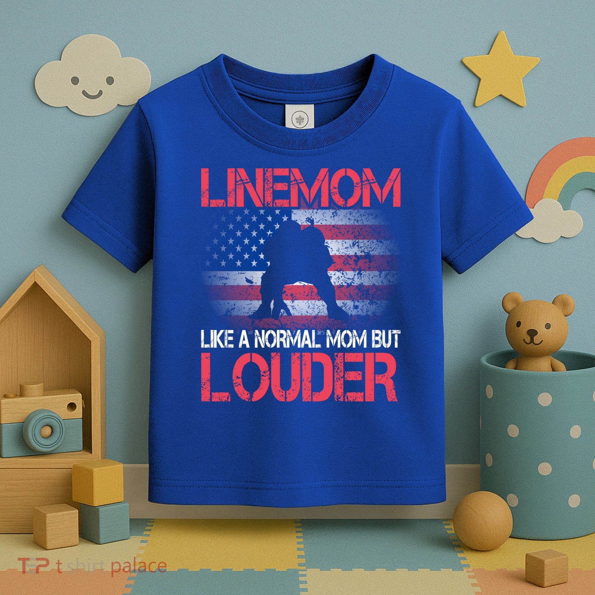 Line Mom Linemom American Football Line Funny Gift Toddler T-Shirt