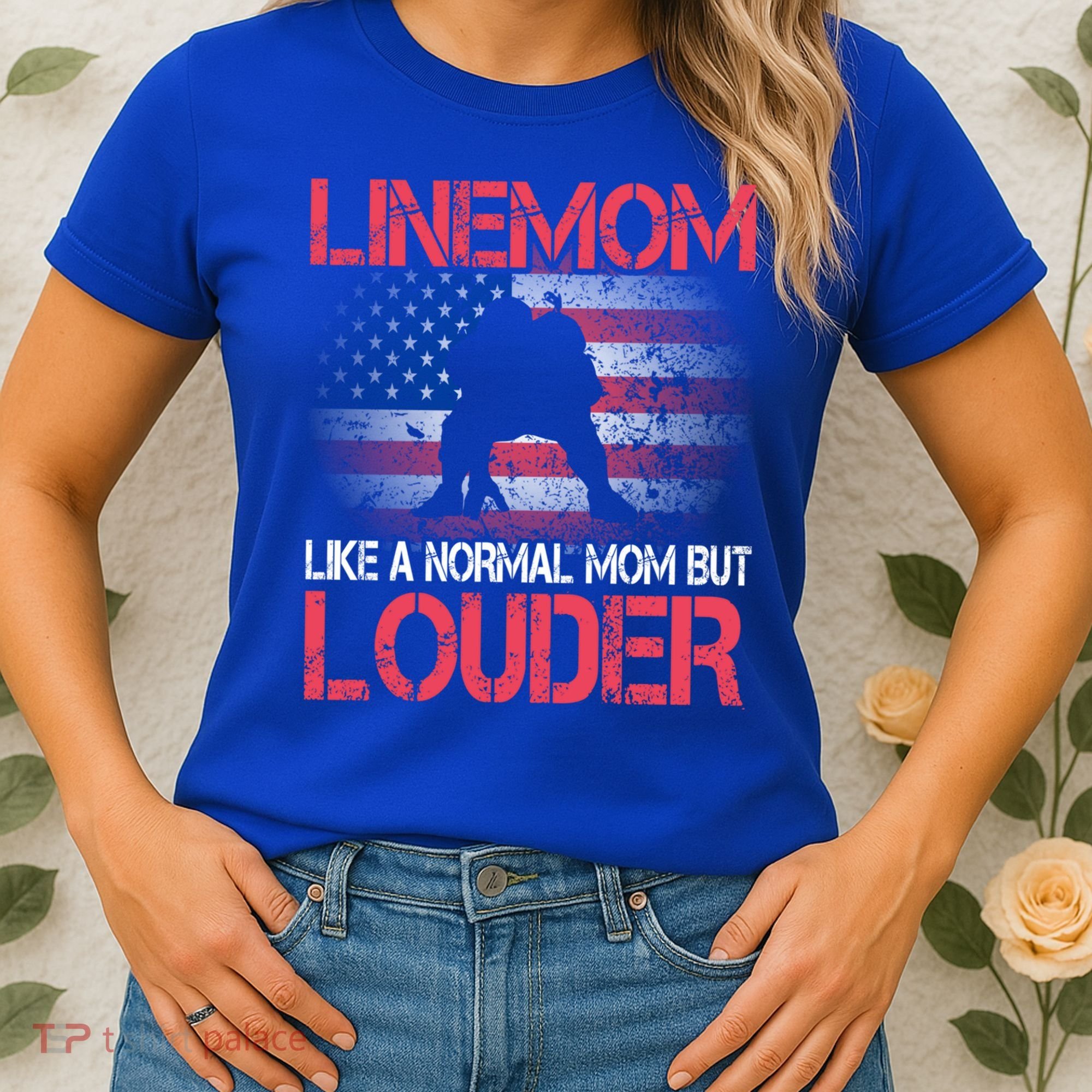 Line Mom Linemom American Football Line Funny Gift Women's T-Shirt