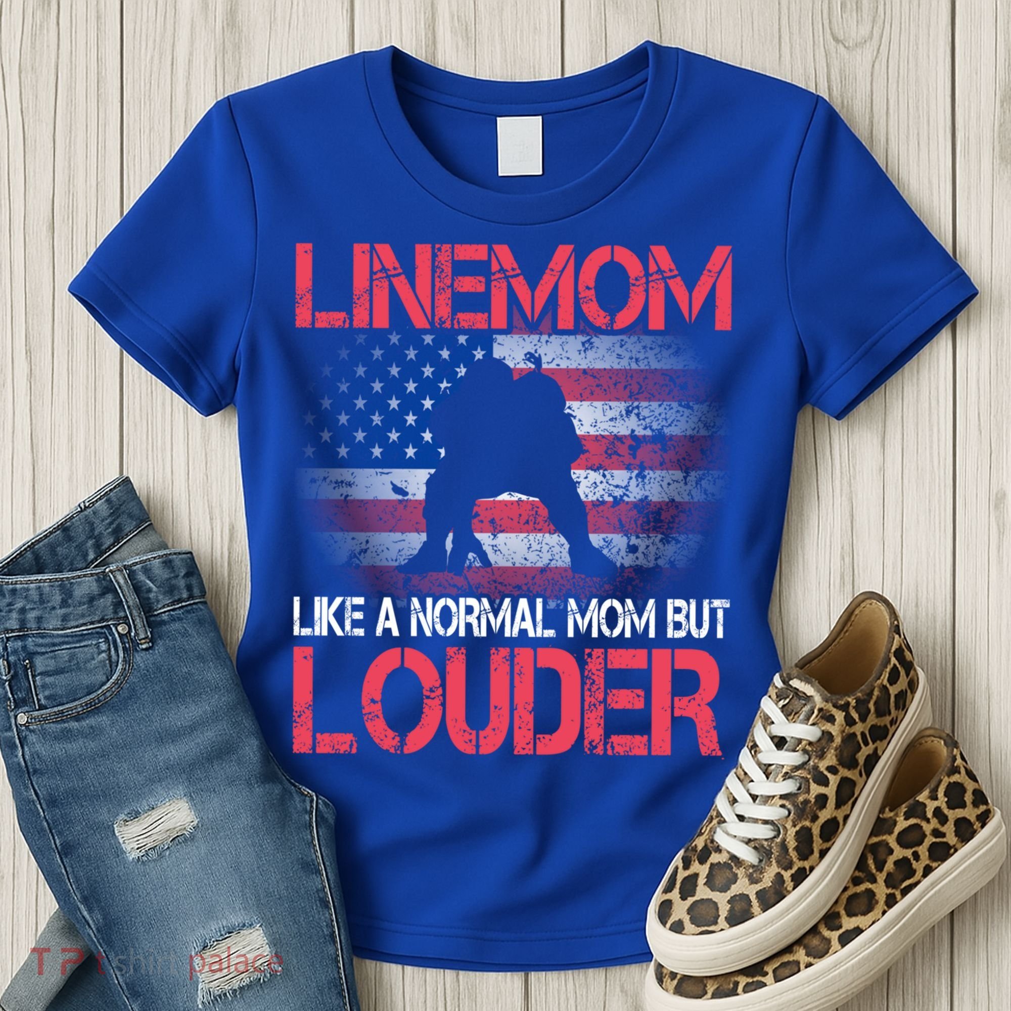 Line Mom Linemom American Football Line Funny Gift Women's T-Shirt