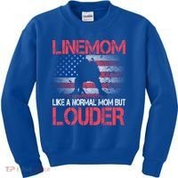 Line Mom Linemom American Football Line Funny Gift Kids Sweatshirt thumb 0