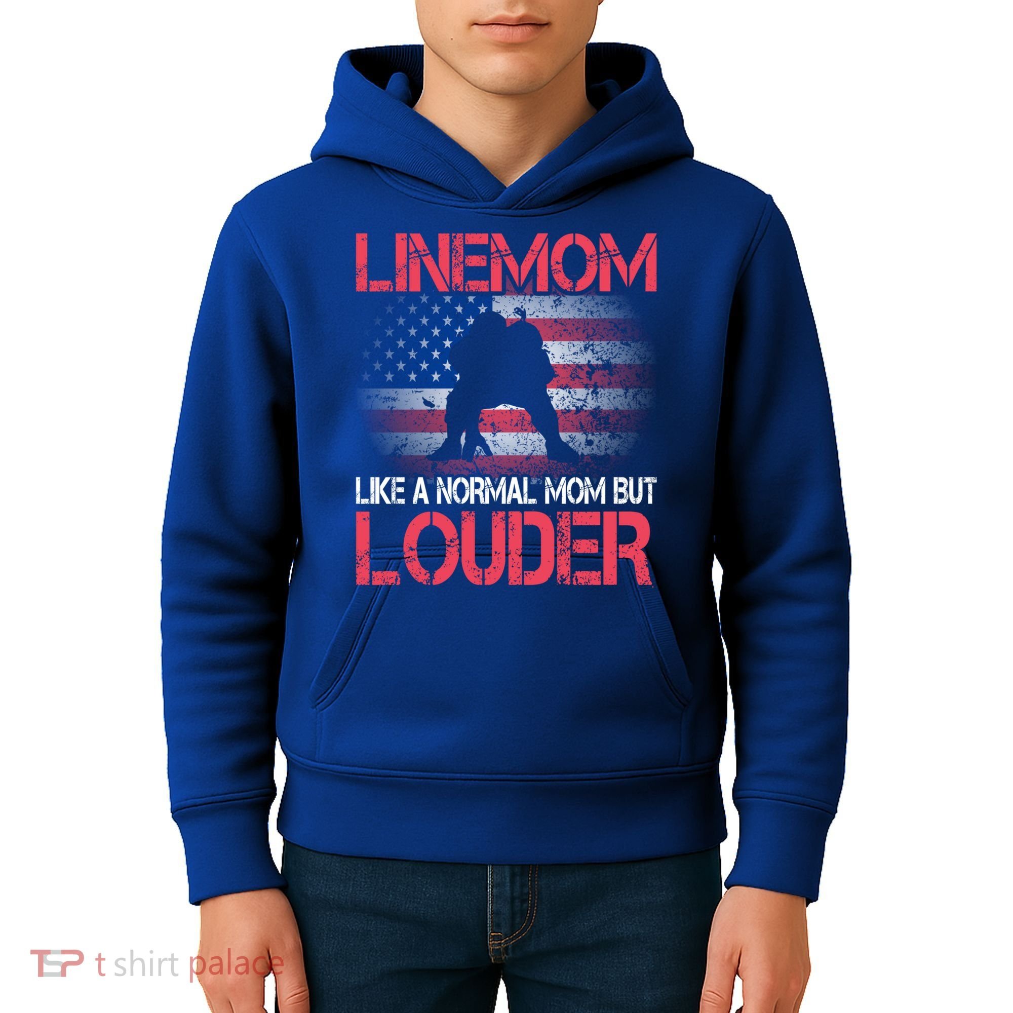 Line Mom Linemom American Football Line Funny Gift Kids Hoodie