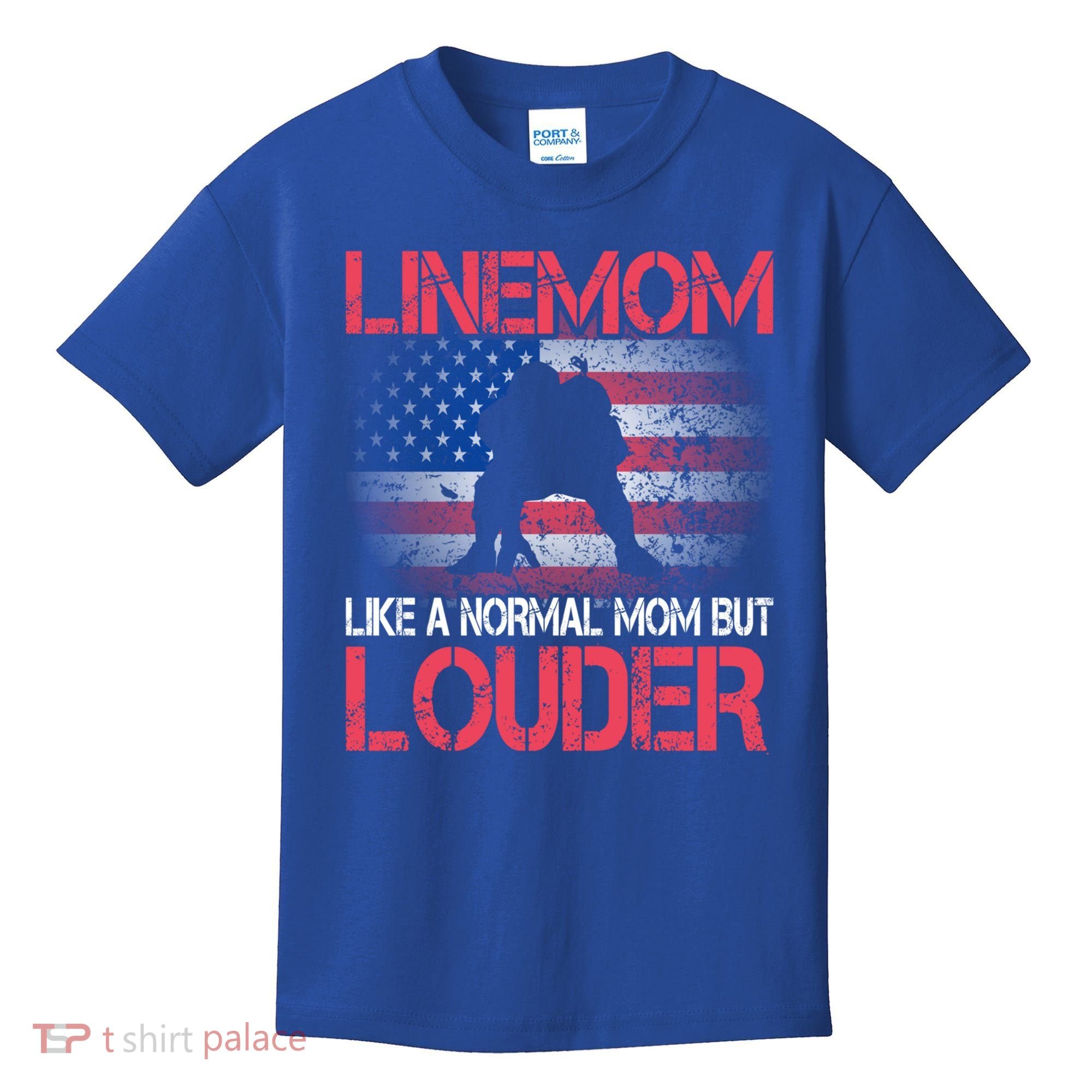 Line Mom Linemom American Football Line Funny Gift Kids T-Shirt
