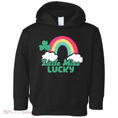 Little Miss Lucky Rainbow St Patrick's Day Toddler Hoodie