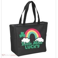 Little Miss Lucky Rainbow St Patrick's Day Tote Bag thumb 2