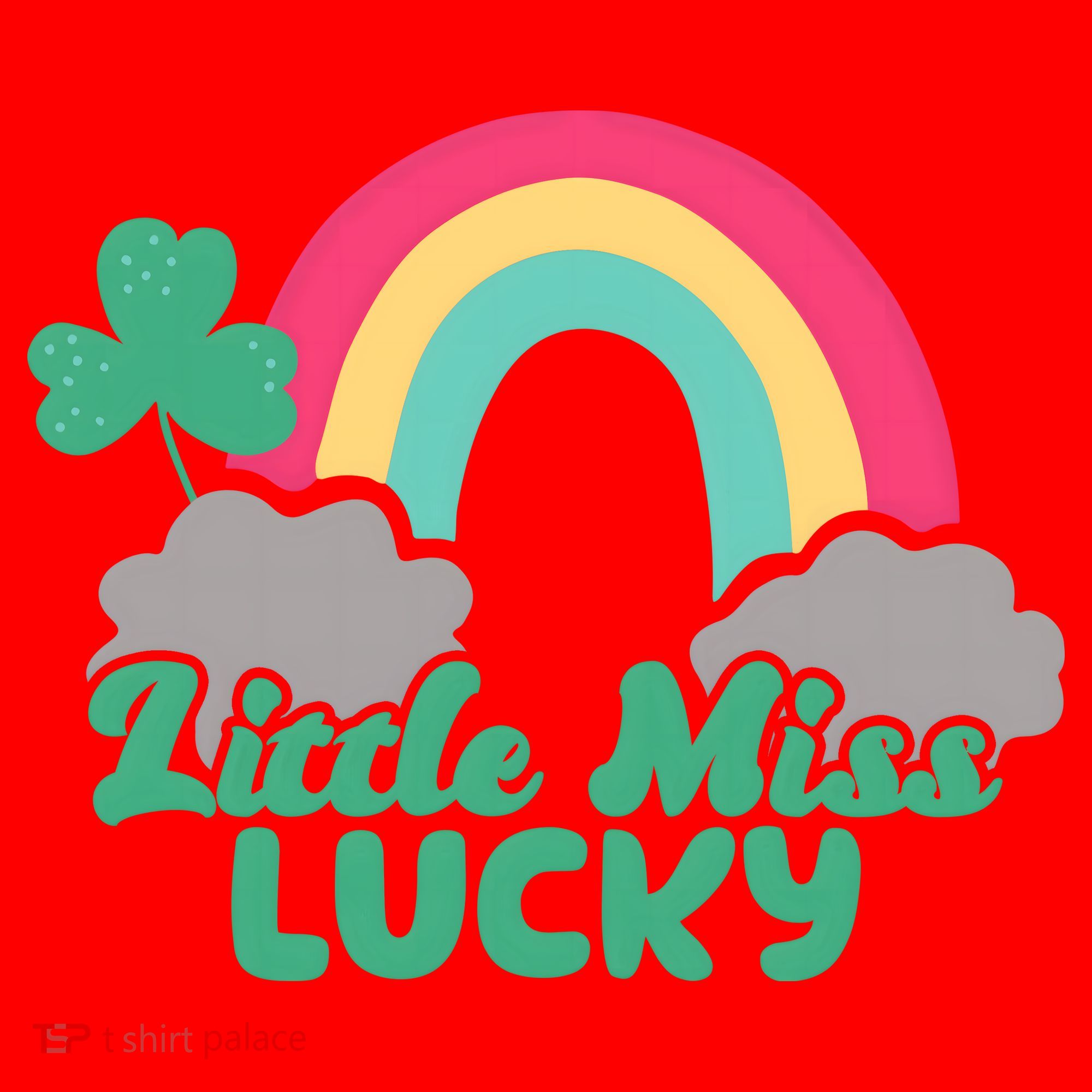 Little Miss Lucky Rainbow St Patrick's Day Santa Hat