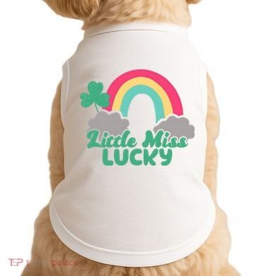 Little Miss Lucky Rainbow St Patrick's Day Doggie Tank