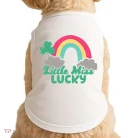 Little Miss Lucky Rainbow St Patrick's Day Doggie Tank thumb 0