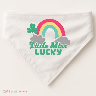 Little Miss Lucky Rainbow St Patrick's Day USA-Made Doggie Bandana