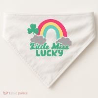 Little Miss Lucky Rainbow St Patrick's Day USA-Made Doggie Bandana thumb 0
