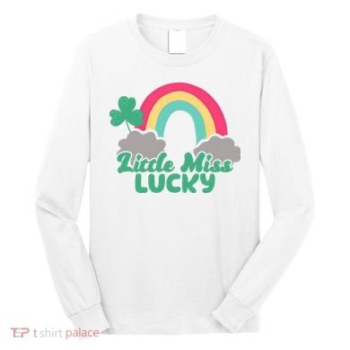 Little Miss Lucky Rainbow St Patrick's Day Long Sleeve Shirt