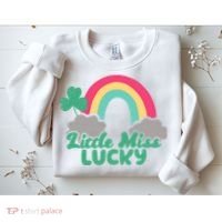 Little Miss Lucky Rainbow St Patrick's Day Sweatshirt thumb 2