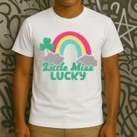 Little Miss Lucky Rainbow St Patrick's Day T-Shirt thumb 3