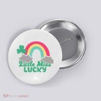 Little Miss Lucky Rainbow St Patrick's Day Button thumb 0