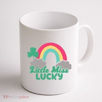 Little Miss Lucky Rainbow St Patrick's Day Coffee Mug back