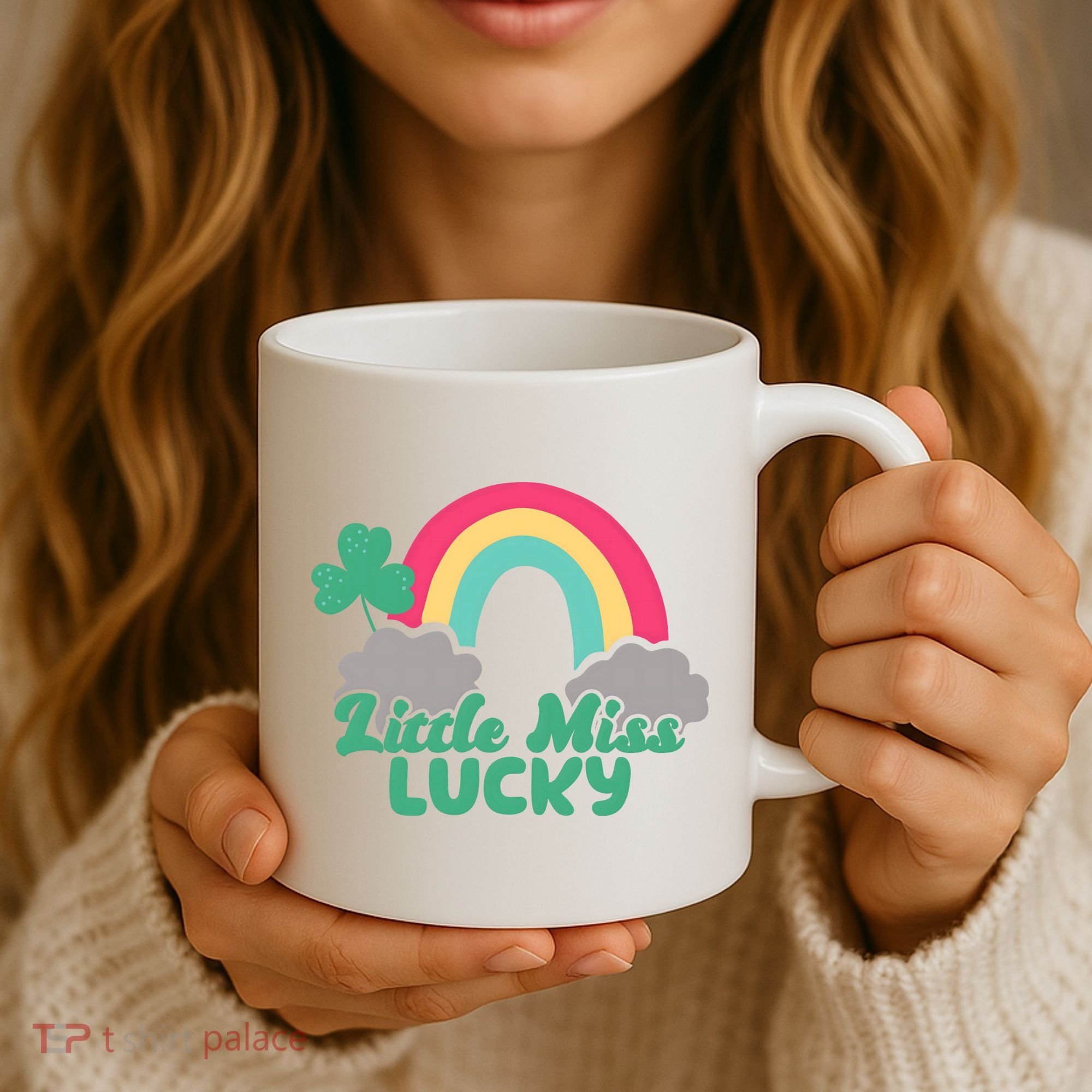 Little Miss Lucky Rainbow St Patrick's Day Coffee Mug