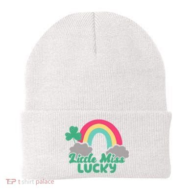 Little Miss Lucky Rainbow St Patrick's Day Beanie