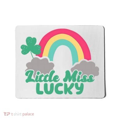 Little Miss Lucky Rainbow St Patrick's Day Mousepad