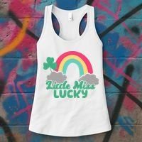 Little Miss Lucky Rainbow St Patrick's Day Women's Tank Top thumb 3