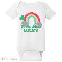 Little Miss Lucky Rainbow St Patrick's Day Baby Bodysuit thumb 0