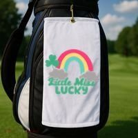 Little Miss Lucky Rainbow St Patrick's Day Golf Towel thumb 2