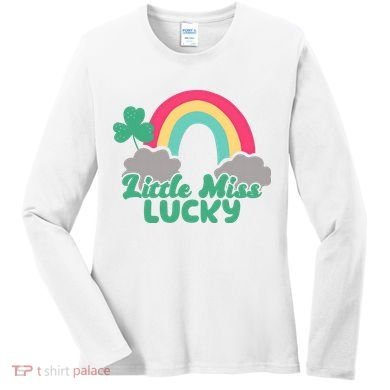 Little Miss Lucky Rainbow St Patrick's Day Women's Long Sleeve Shirt